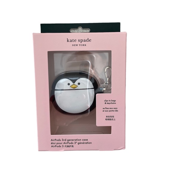 NWT Kate Spade Silicon Morty Penguin AirPods 3rd Generation Case - Picture 1 of 7